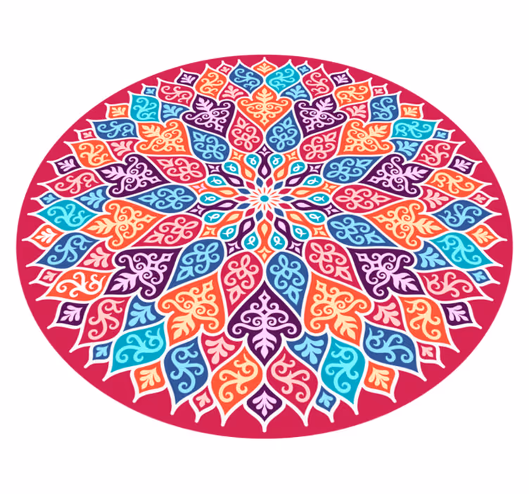 Wielokolorowy dywan winylowy mandala - TenStickers