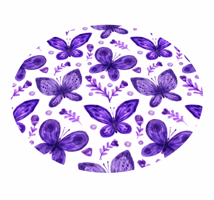 Dywan winylowy dla dzieci w fioletowe motyle - TenStickers