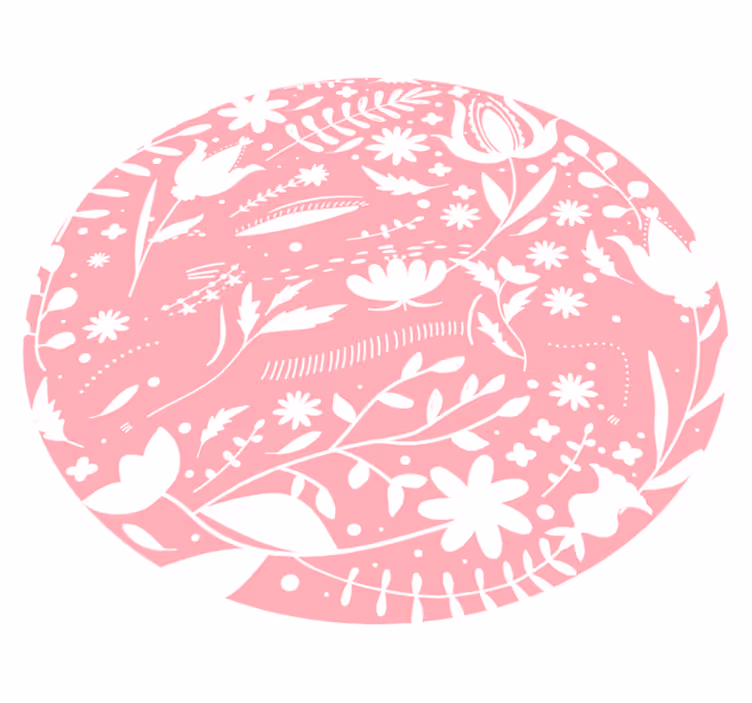 Dywan winylowy w różowe liście i kwiaty - TenStickers