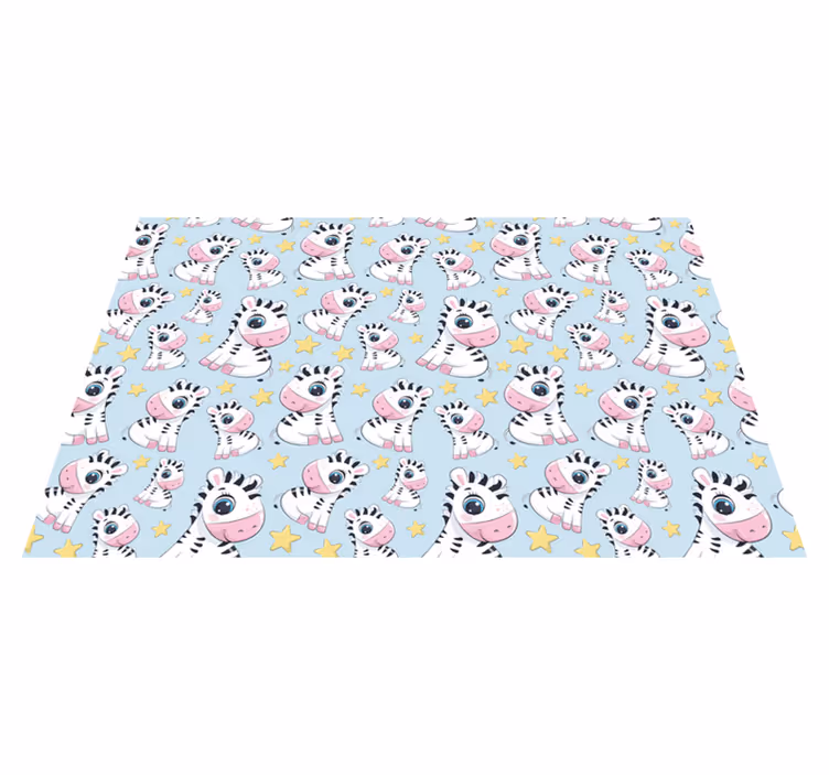 Uroczy dywan winylowy dla dzieci zebra i gwiazdy - TenStickers
