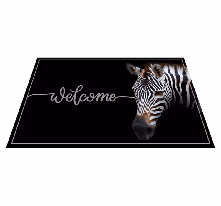 Dywan winylowy napisy grafika powitalna zebry - TenStickers