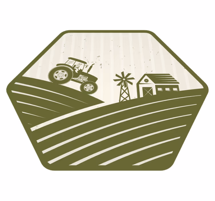 Dywan winylowy Vintage traktor i wiatrak  - TenStickers