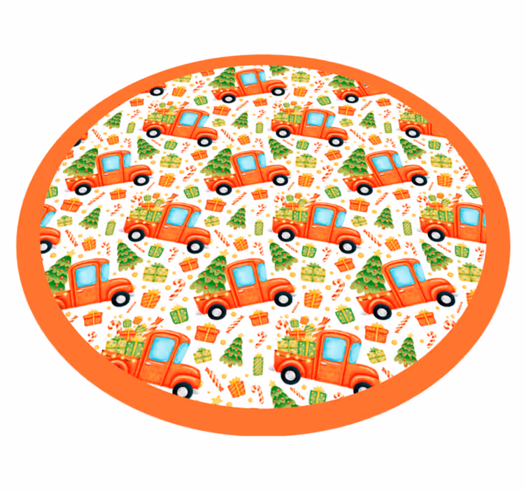Dziecięcy dywan winylowy zabawny krąg transportowy - TenStickers