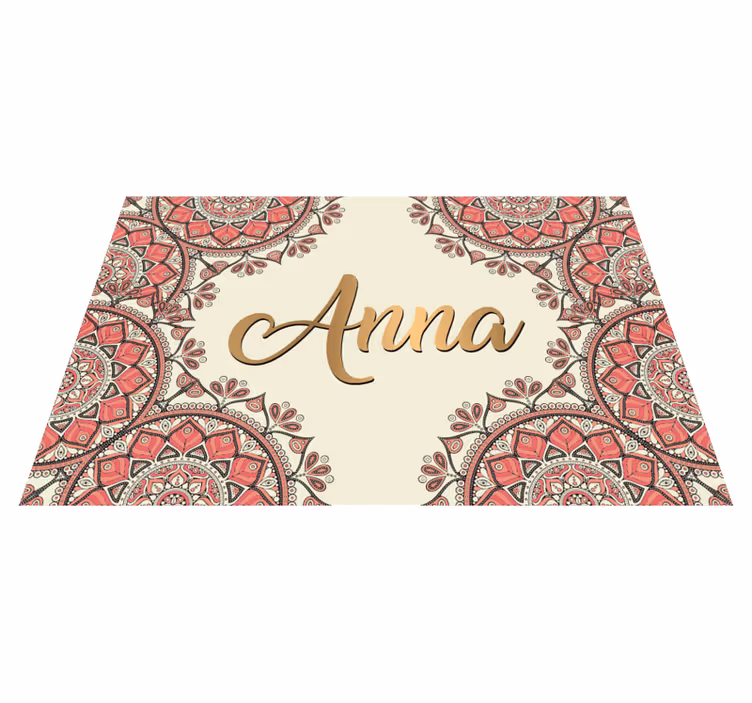 Dywan winylowy z imieniem niestandardowa mandala - TenStickers