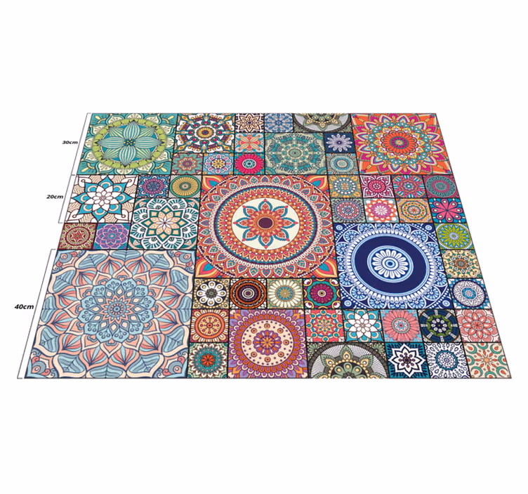 Dywan winylowy mandala płytki mandala - TenStickers
