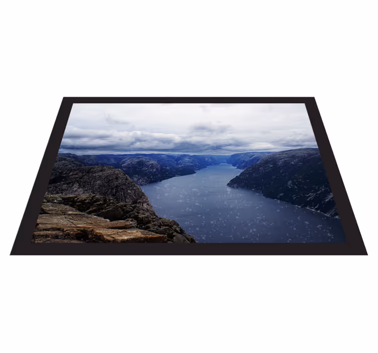 Dywan winylowy niebieski fiord  - TenStickers