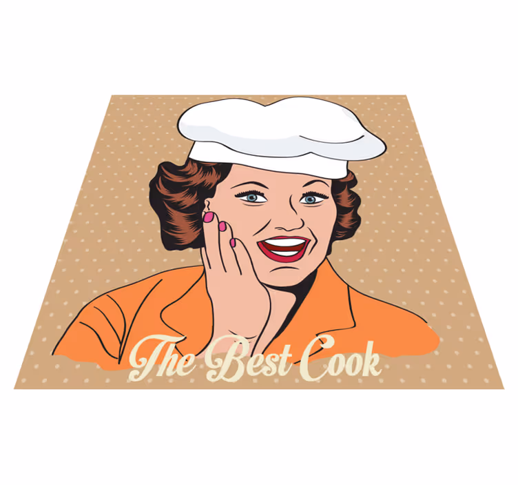 Dywan winylowy napisy mata kuchenna w stylu retro - TenStickers