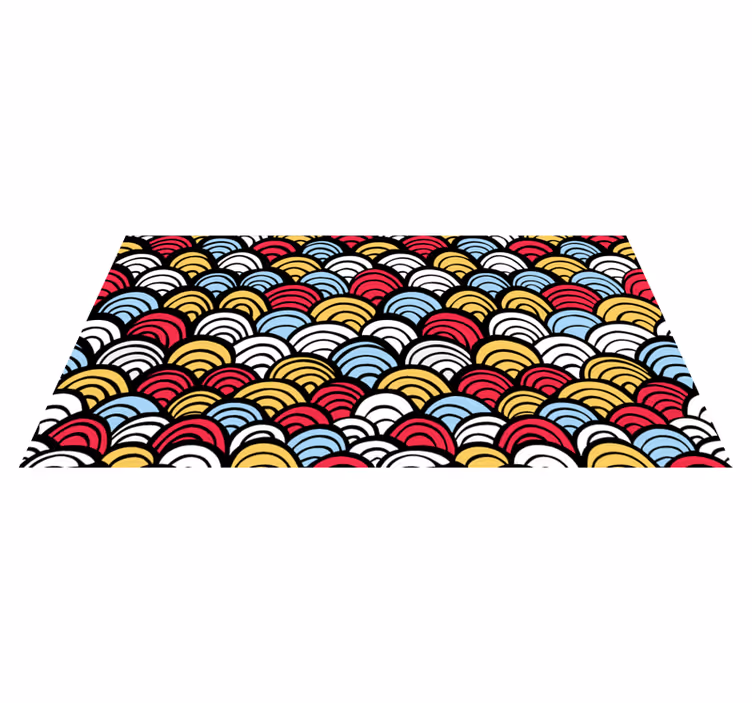 Dywan winylowy wzór geometryczny kolorowe półkola - TenStickers