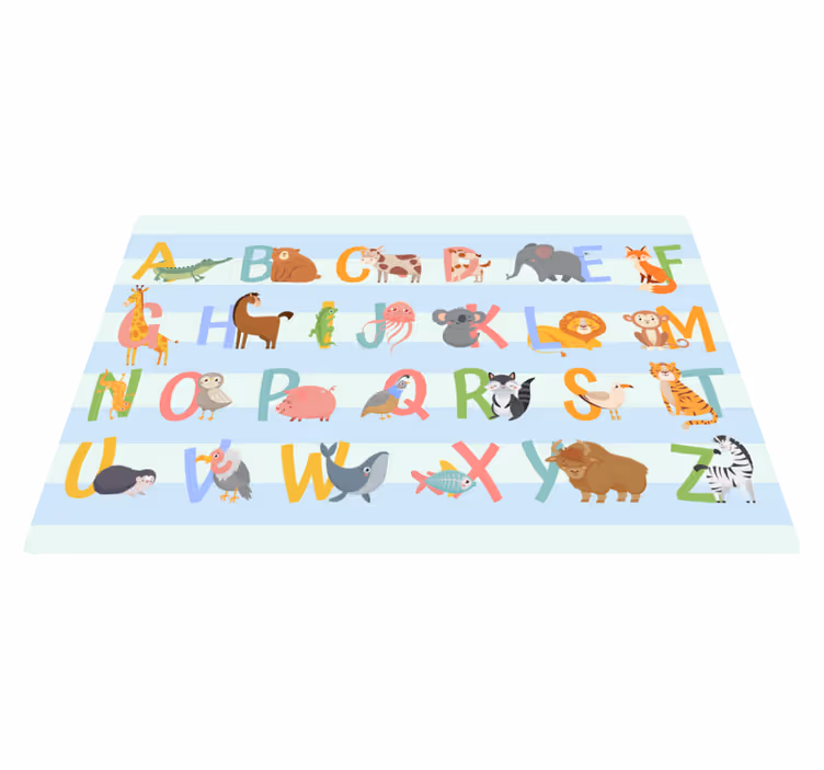 Dziecięcy dywan winylowy parada zwierząt alfabetu - TenStickers