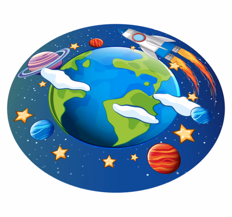 Dywan winylowy dla dziecka orbita planety - TenStickers