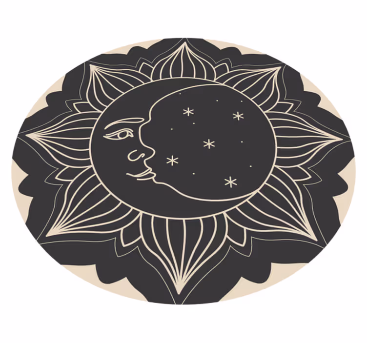 Dywan winylowy sun and the moon nature - TenStickers