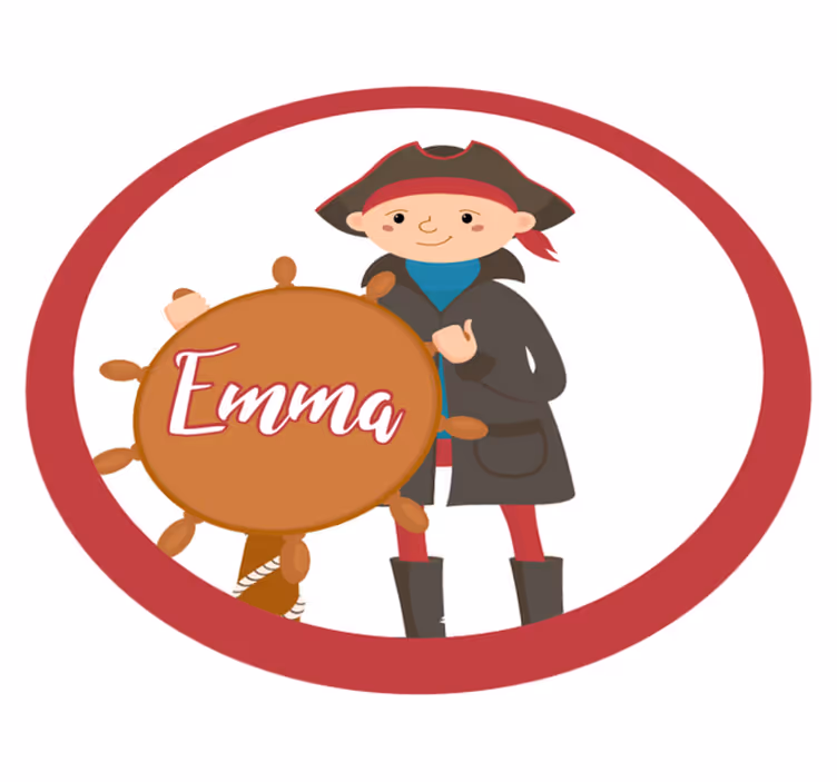 Dywan winylowy z imieniem pirat konfigurowalny - TenStickers