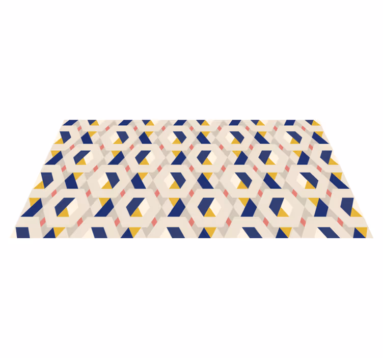 Nowoczesny dywan winylowy sześciokątny motyw geometryczny - TenStickers