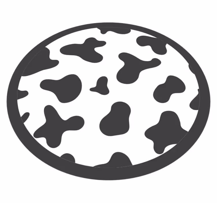 Dywan winylowy wzór zwierzęcy okrągły motyw skóry bydlęcej - TenStickers