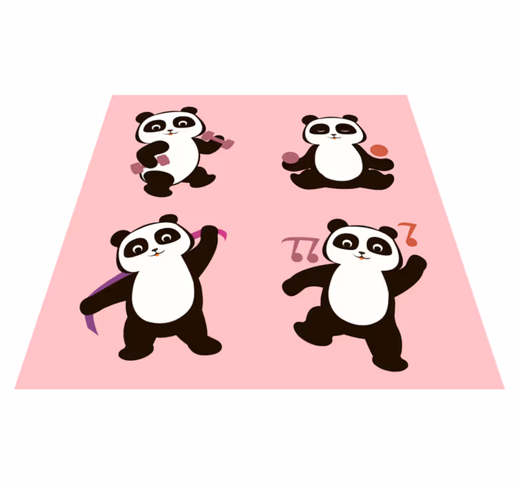 Dywan winylowy dla dziecka motyw tańca pandy - TenStickers