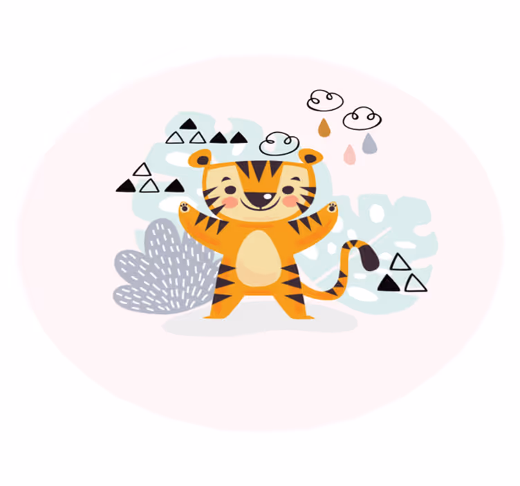 Dywan winylowy dziecięcy wesoły tygrys - TenStickers