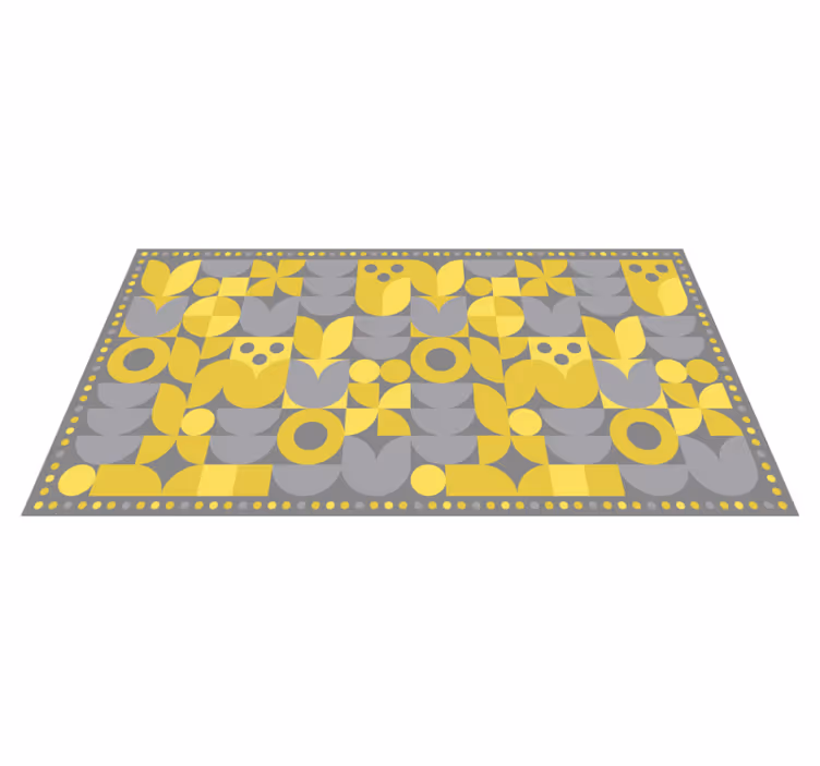 Dywan winylowy wzór geometryczny żółty - TenStickers