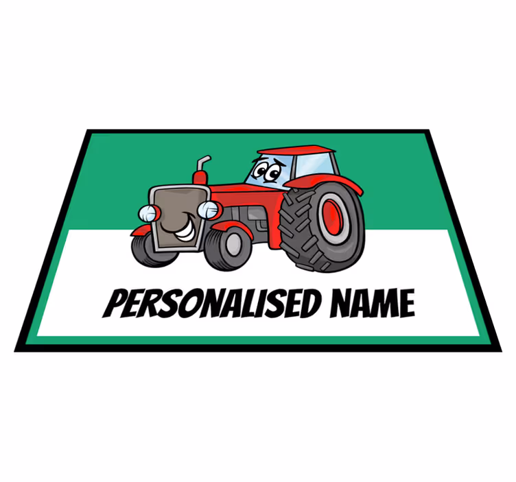 Dywan winylowy z imieniem niestandardowa grafika ciągnika - TenStickers