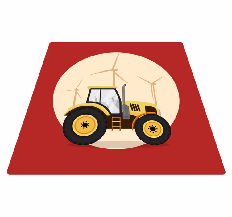 Dywan winylowy dla dziecka koło do zabawy traktorem - TenStickers