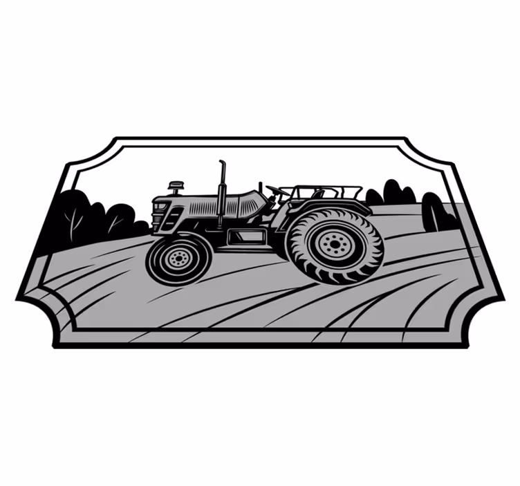 Dziecięcy dywan winylowy monochromatyczny traktor - TenStickers