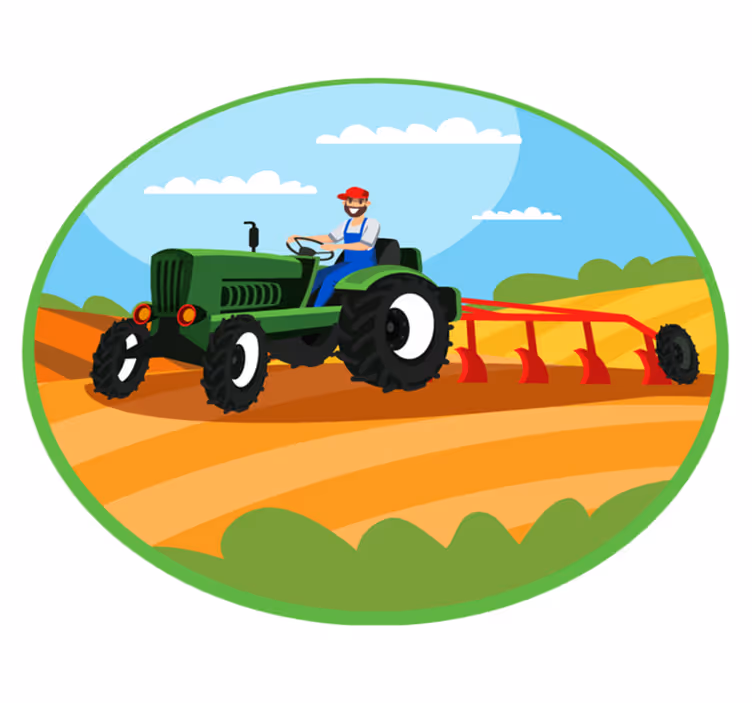 Dywan winylowy dla dzieci traktor do orki - TenStickers