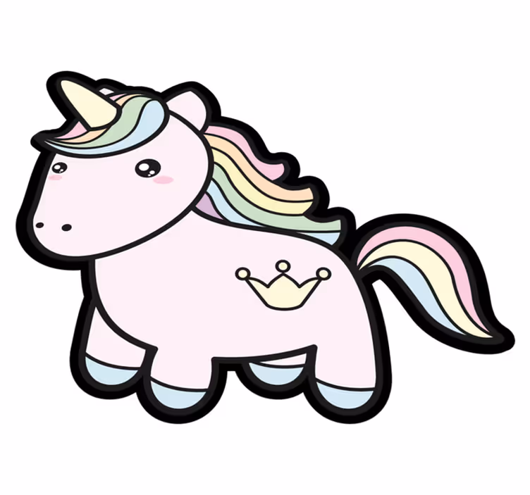 Dziecięcy dywan winylowy ilustracja pastelowego jednorożca - TenStickers