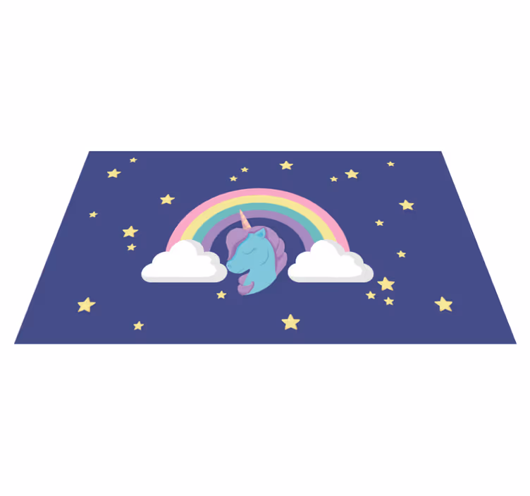 Dywan winylowy dla dziecka grafika tęczy jednorożca - TenStickers