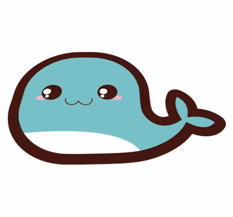 Dywan winylowy dziecięcy urocza ilustracja wieloryba - TenStickers