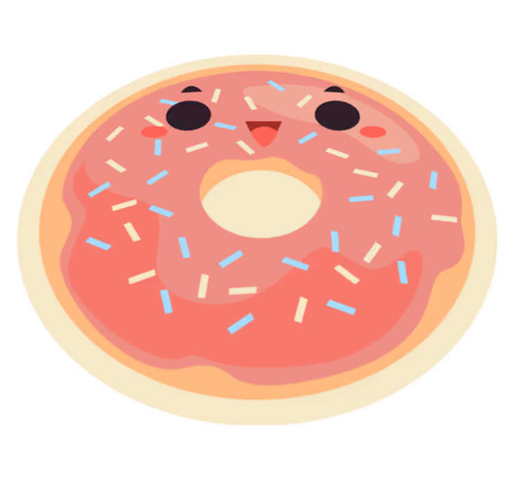 Dywan winylowy dla dzieci happy face donut - TenStickers