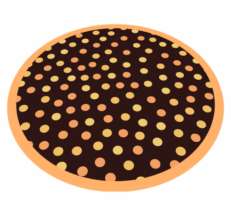 Geometryczne dywany w żółte i czarne kropki - TenStickers