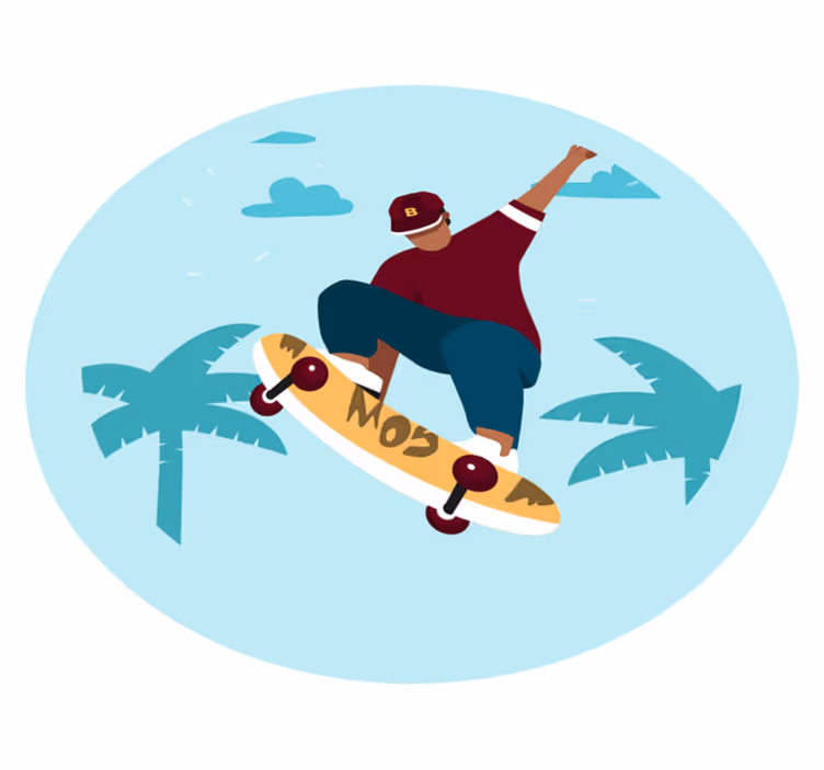 Dywan winylowy dla nastolatków ilustracja na deskorolce - TenStickers