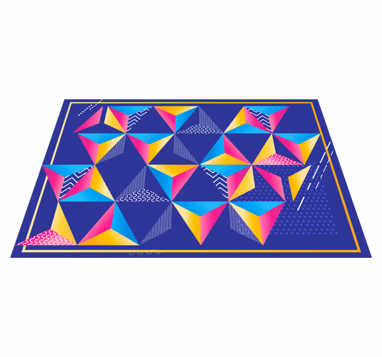 Dywan winylowy wzór geometryczny kolorowe kształty żywe - TenStickers