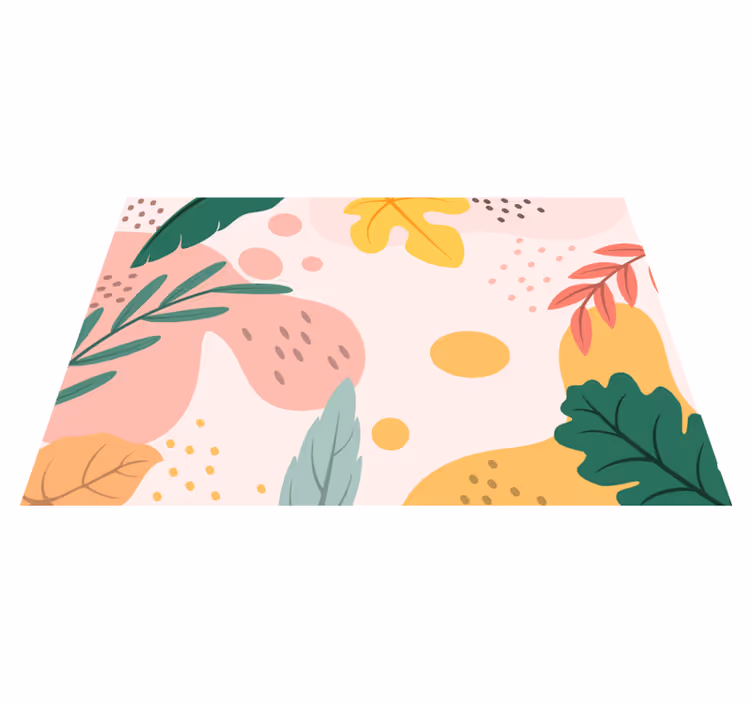 Dywan winylowy w kwiaty i rośliny abstrakt botaniczny - TenStickers