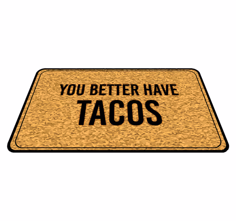 Dywan winylowy napisy wiadomość powitalna tacos - TenStickers