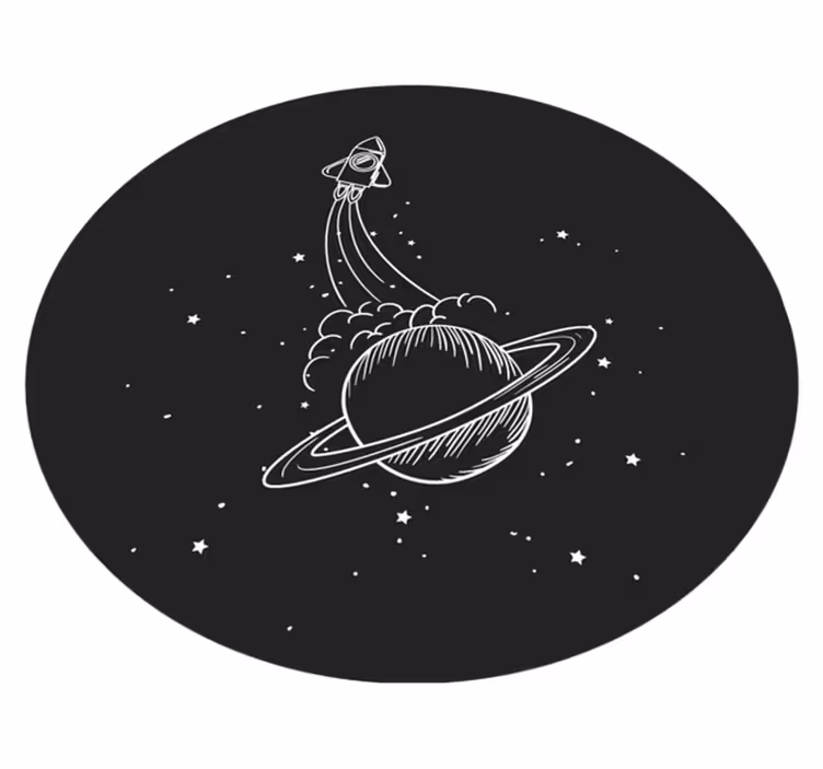 Dywan winylowy w gwiazdki rakieta na orbicie - TenStickers