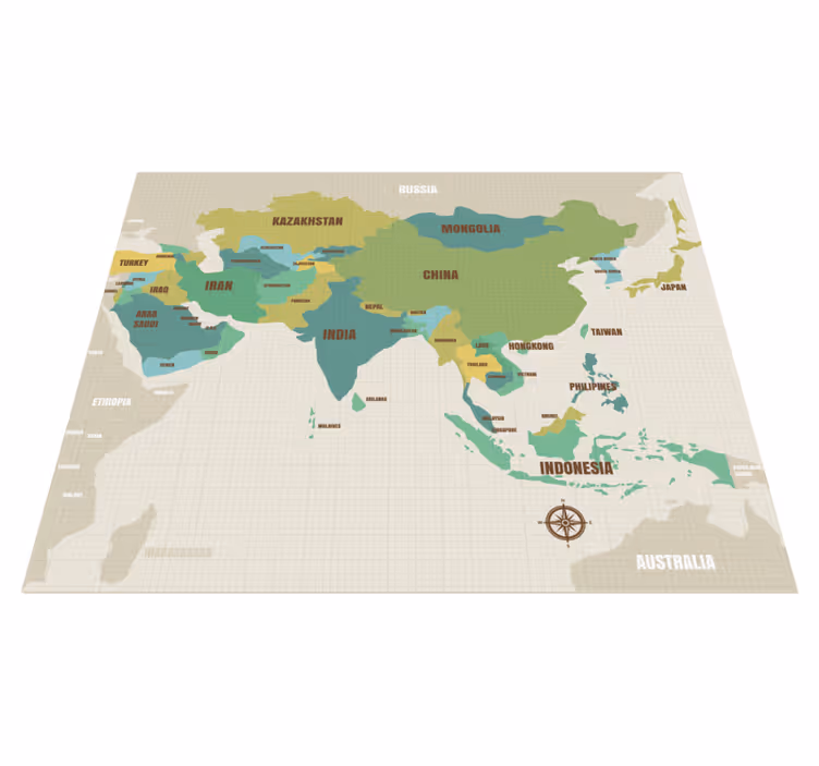 Dywan winylowy mapa świata wystrój kartograficzny - TenStickers