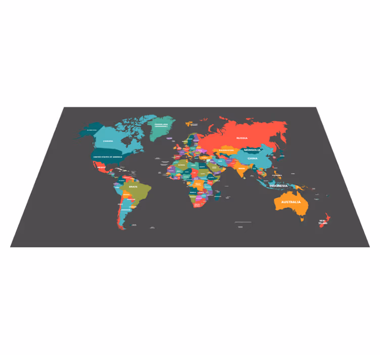 Karta szkolna - dywan z mapą świata planisphere - TenStickers