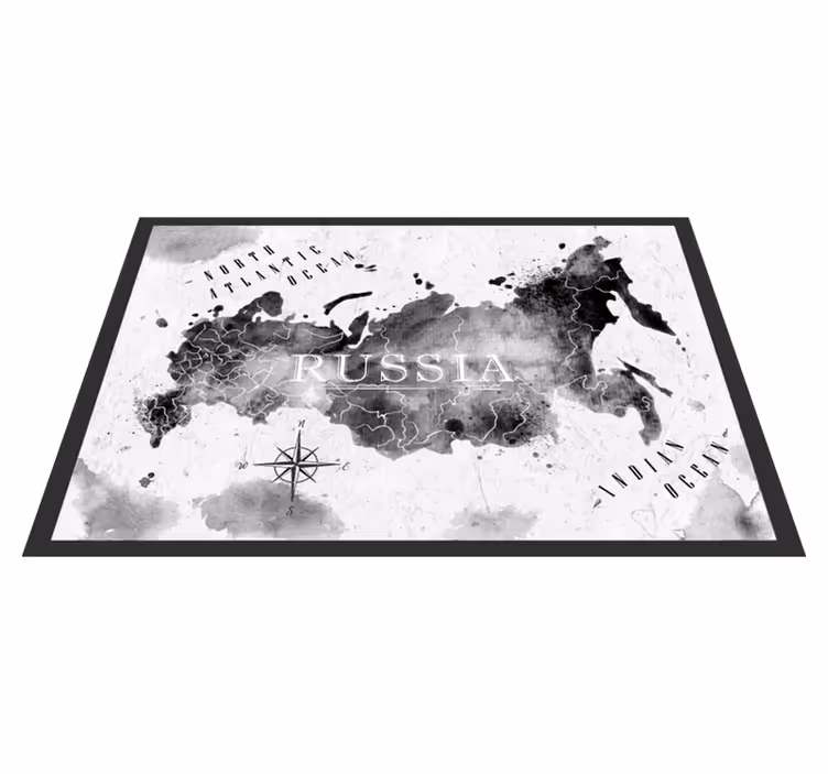 Dywan winylowy mapa świata monochromatyczna mapa świata - TenStickers