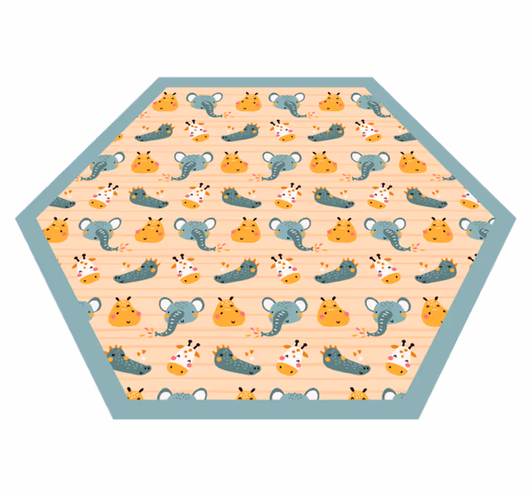 Dziecięcy dywan winylowy wzory zwierząt safari - TenStickers
