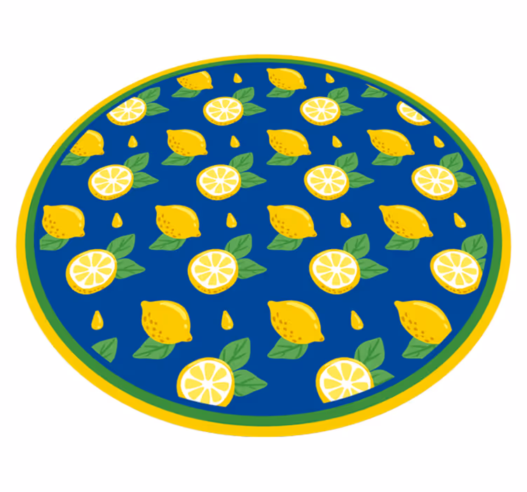Dywan winylowy do kuchni projekt z cytryną cytrusową - TenStickers