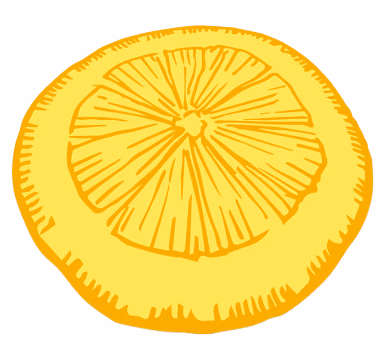 Dywan winylowy do kuchni żółty plasterek cytrusa - TenStickers