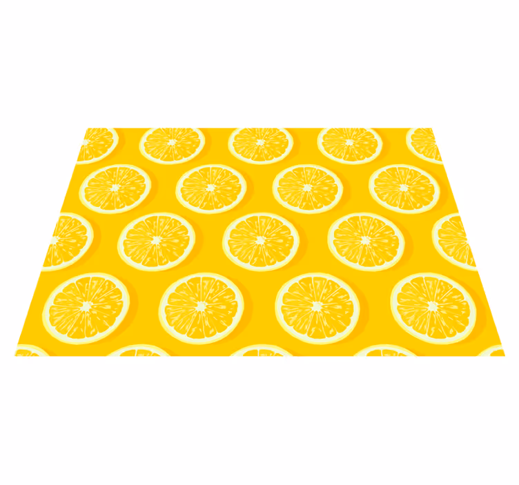 Dywan winylowy do kuchni motyw plasterków cytryny - TenStickers