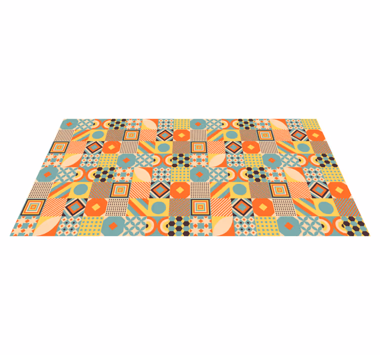 Dywan winylowy do kuchni w kolorze geometrycznym - TenStickers