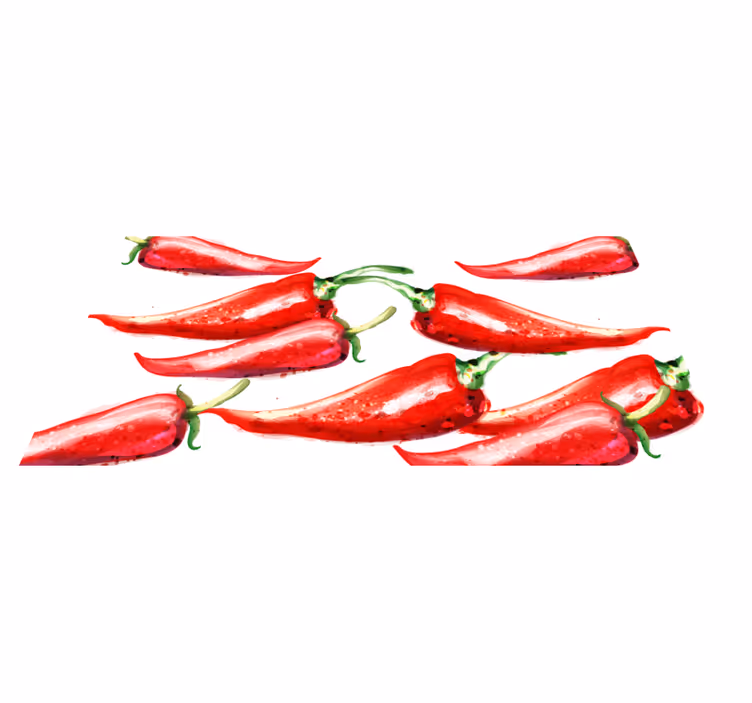 Dywan winylowy do kuchni projekt papryczek chili - TenStickers