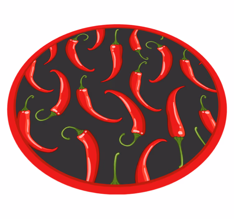 Płytki podłogowe w kuchni czerwone ostre papryczki chili - TenStickers