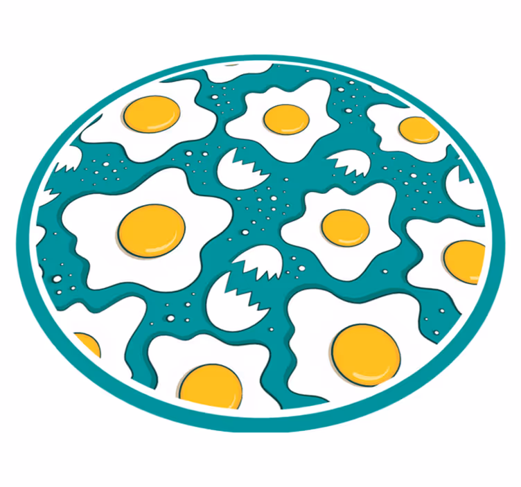 Dywan winylowy do kuchni wzór jajek sadzonych - TenStickers