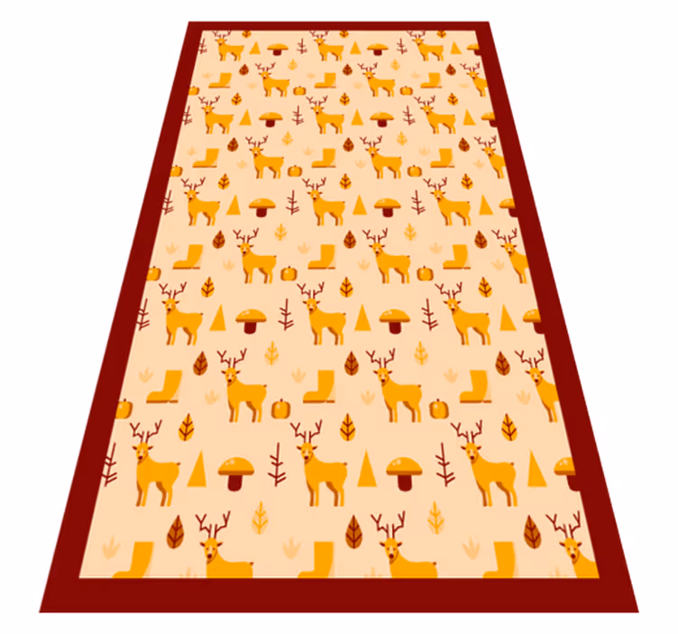 Dywan winylowy zwierzęta jelenie i liście - TenStickers