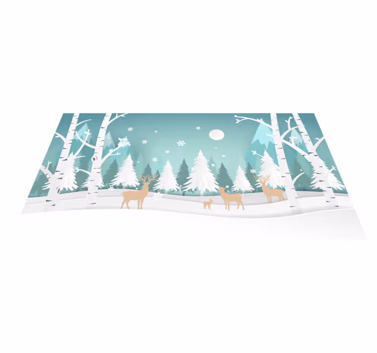 Dywan winylowy natura zimowa scena leśna - TenStickers