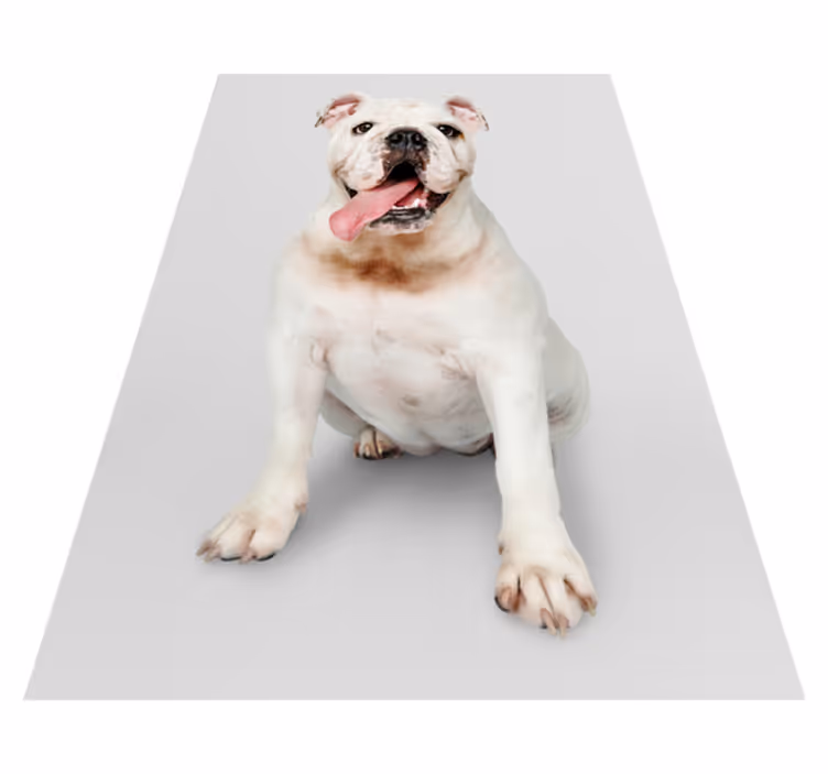 Dywan winylowy wzór zwierzęcy portret szczęśliwego buldoga - TenStickers