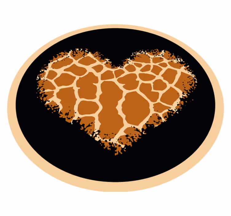 Dywan winylowy wzór zwierzęcy z motywem serca żyrafy - TenStickers